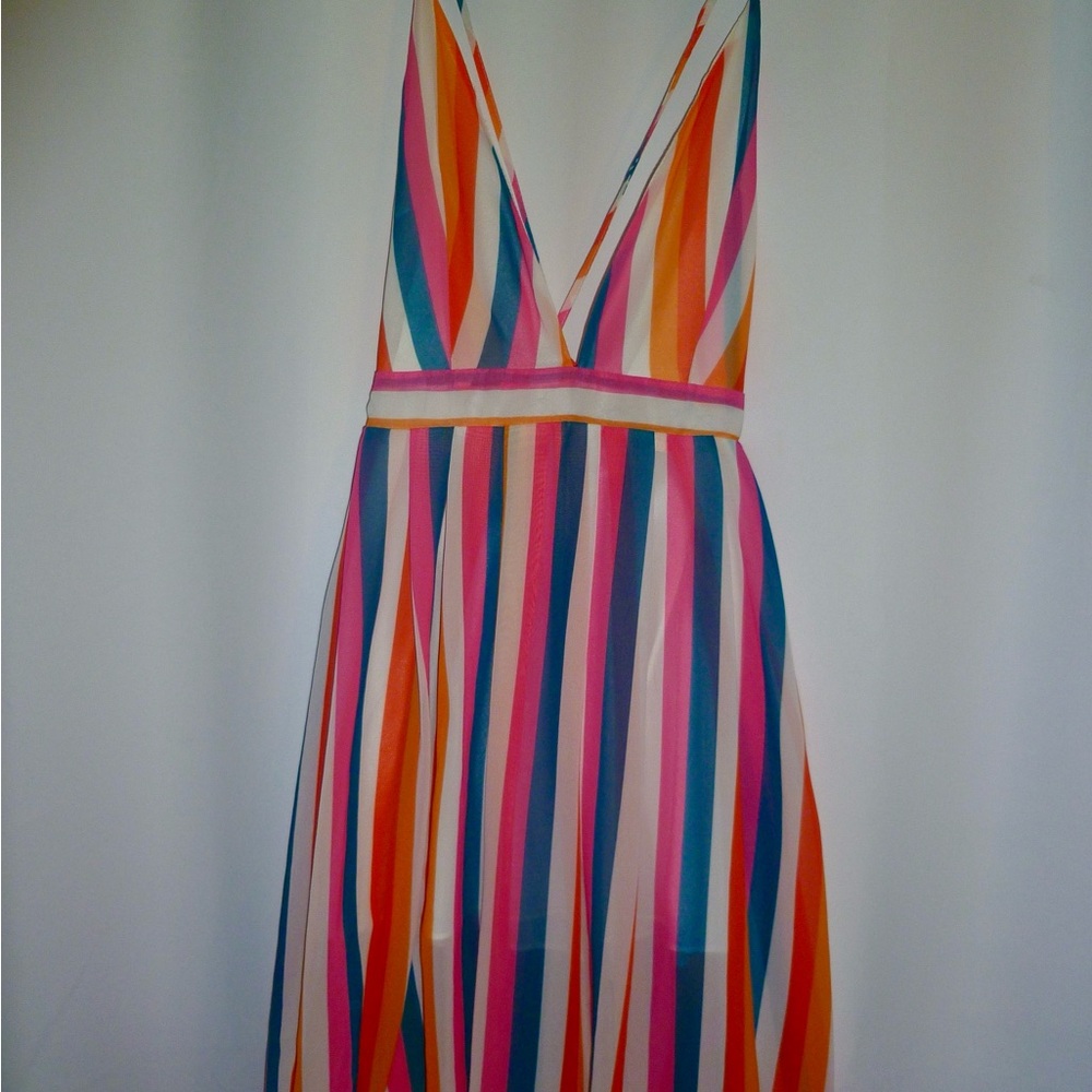 Multicolor Striped Sexy Summer Dress